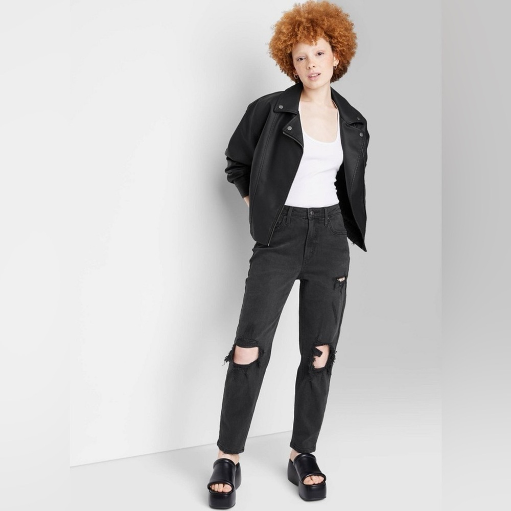 Wild Fable Super High Rise Tapered Black Jeans size 4 NWT